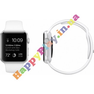 Apple Watch Sport 42mm Silver Aluminum Case with White Sport Band (MJ3N2) с доставкой г. Киев, Львов, Одесса, Николаев, Херсон, Харьков, Полтава, Днепропетровск