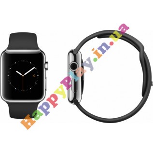Apple Watch 42mm Stainless Steel Case with Black Sport Band (MJ3U2) с доставкой г. Киев, Львов, Одесса, Николаев, Херсон, Харьков, Полтава, Днепропетровск